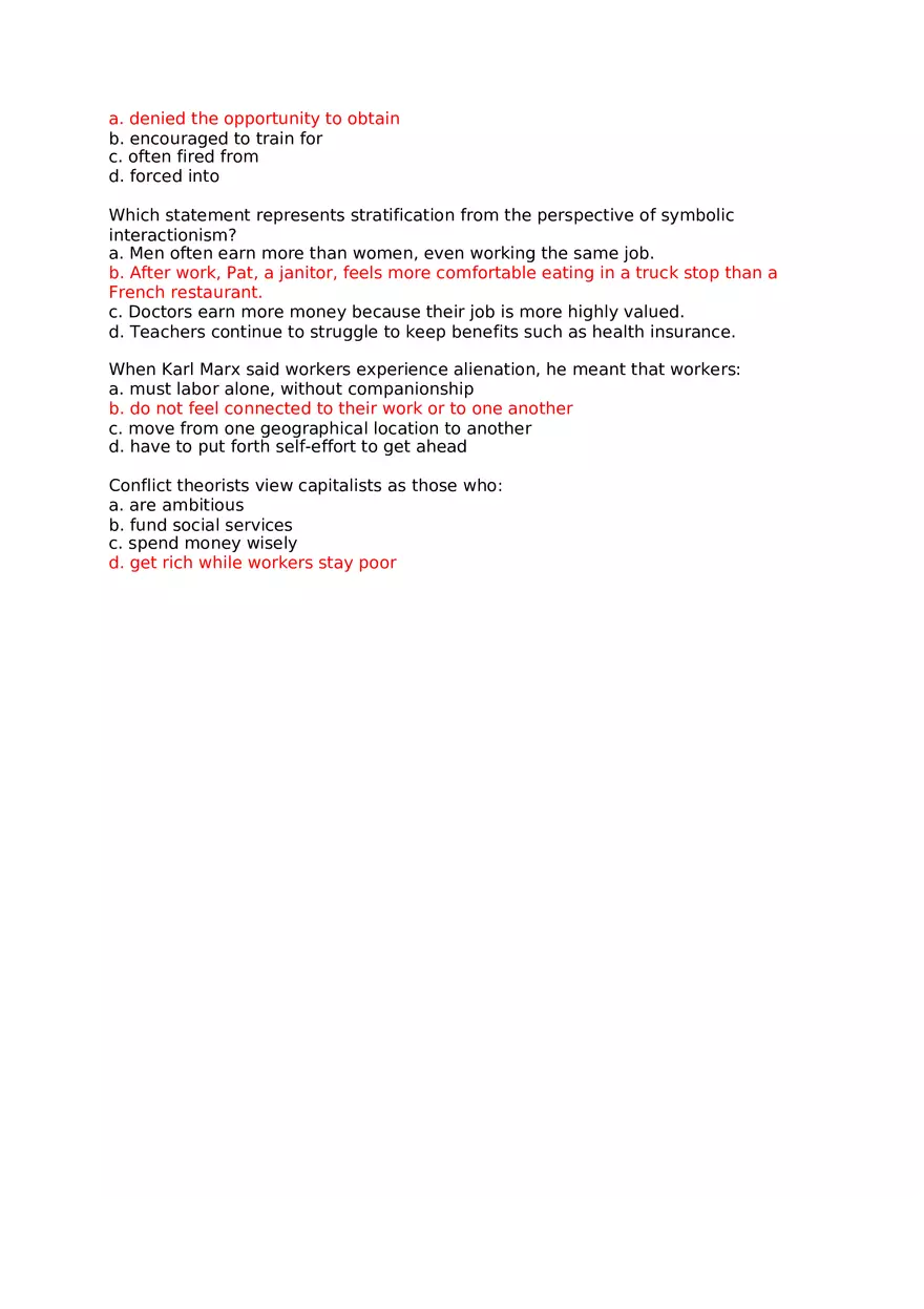 What is Social Stratification Section Quiz - Page 3