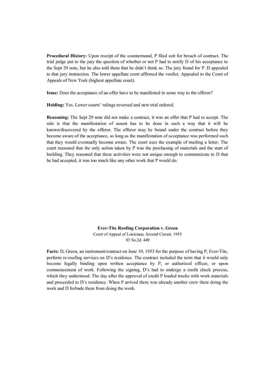 Contracts Case Briefs - Owen v. Tunison and Others - Page 8