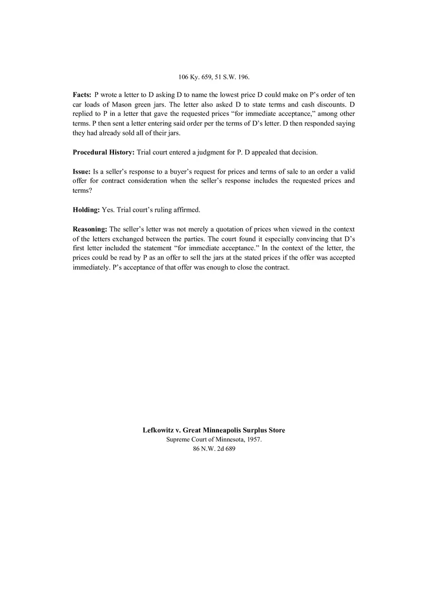 Contracts Case Briefs - Owen v. Tunison and Others - Page 2