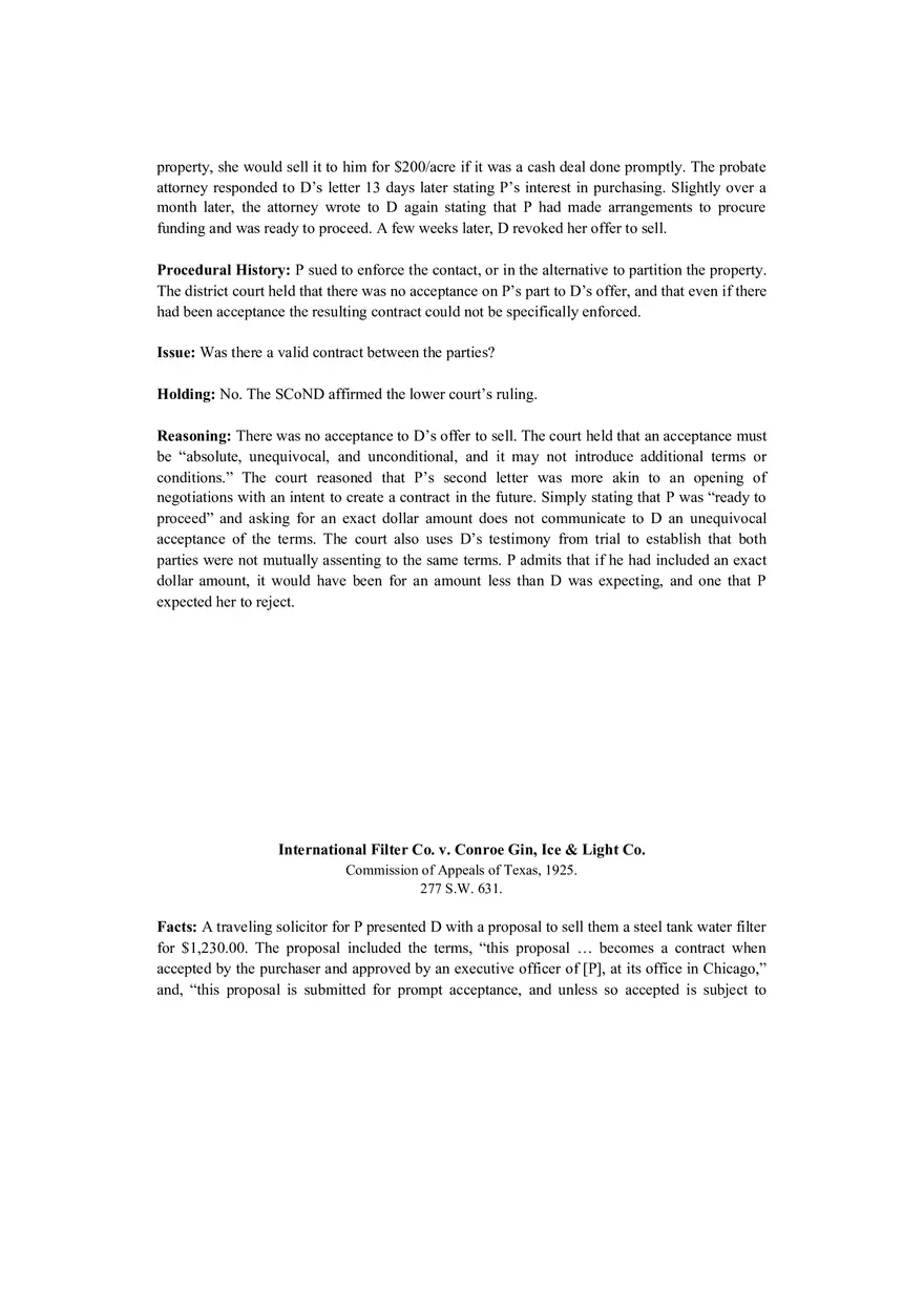 Contracts Case Briefs - Owen v. Tunison and Others - Page 6