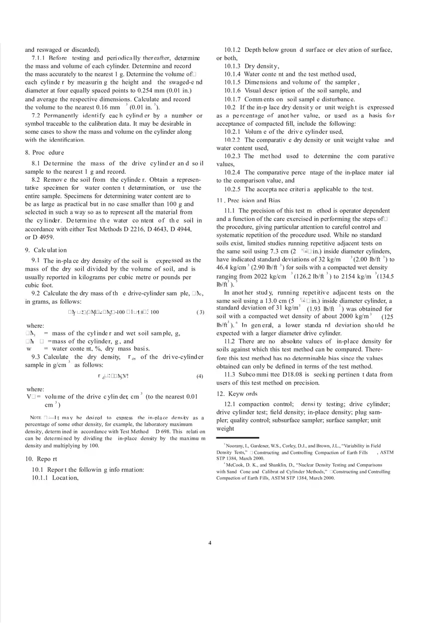 Density of Soil in Place by the Drive-Cylinder Method - Page 4