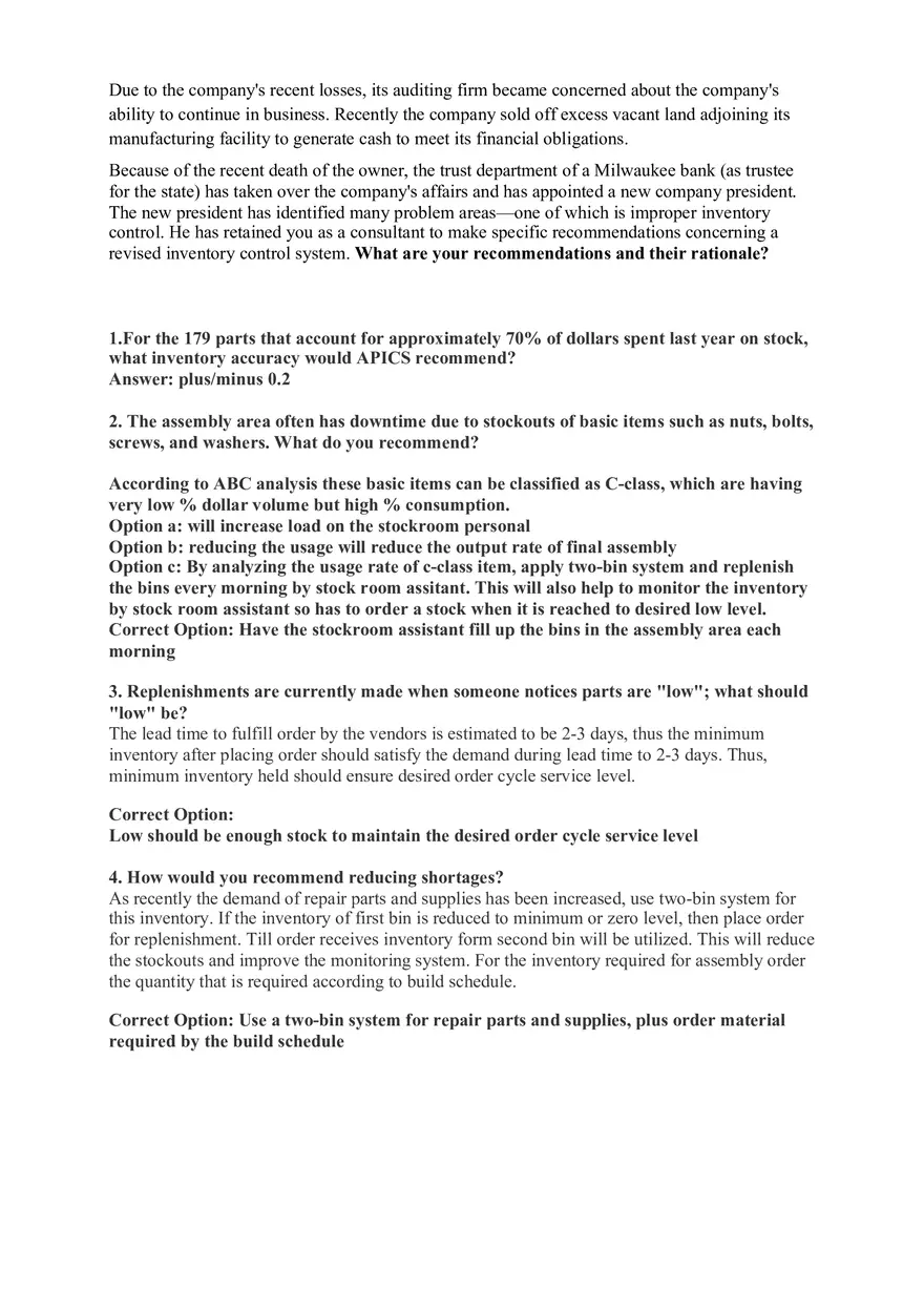 Operations and Supply Management Homework Set 2 - Page 8
