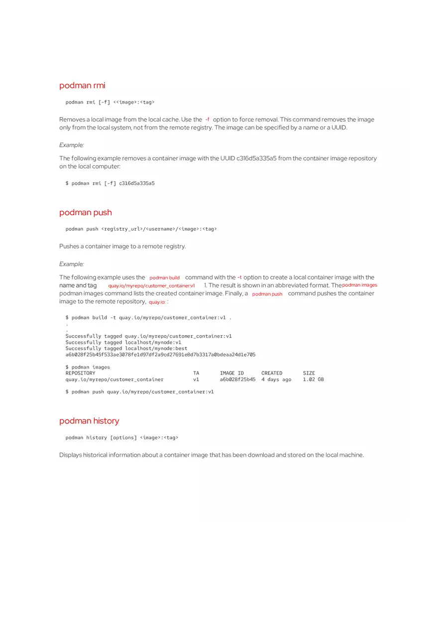 Podman Basics Cheat Sheet Red Hat Developer - Page 2