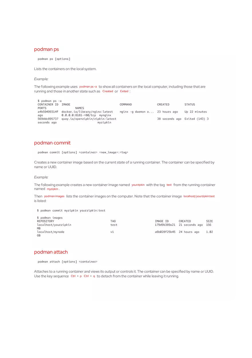 Podman Basics Cheat Sheet Red Hat Developer - Page 4