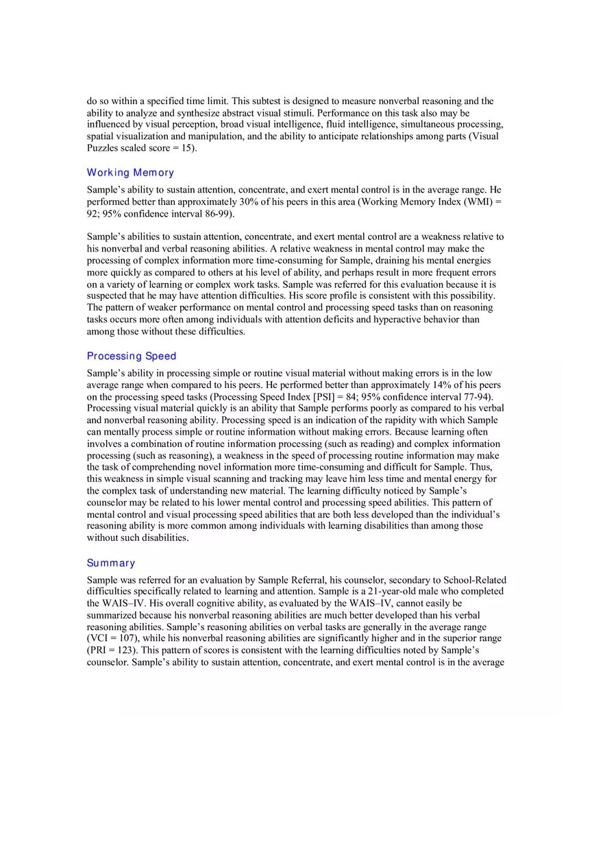 Interpretation of WAIS–IV Cognitive Assessment Results Part 1 - Page 2