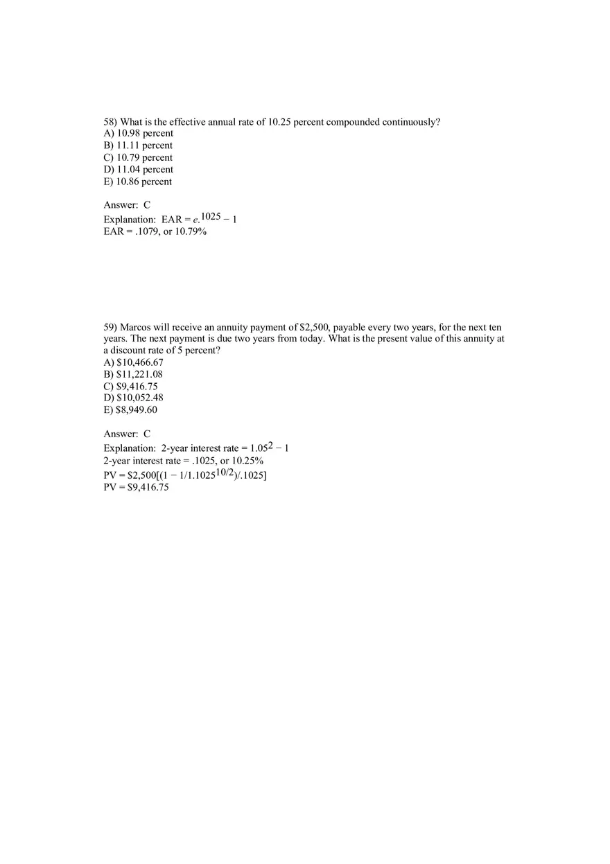 Corporate Finance Discounted Cash Flow Valuation Answer Key 3 - Page 9
