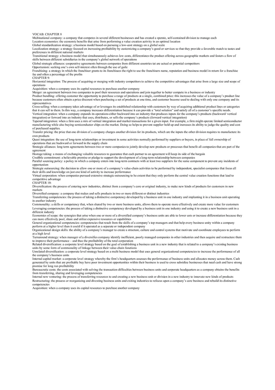 Strategic Management Test Cheat Sheet 3 - Page 2