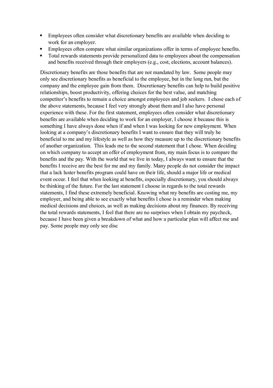 What do Discretionary Benefits Mean to You - Page 1