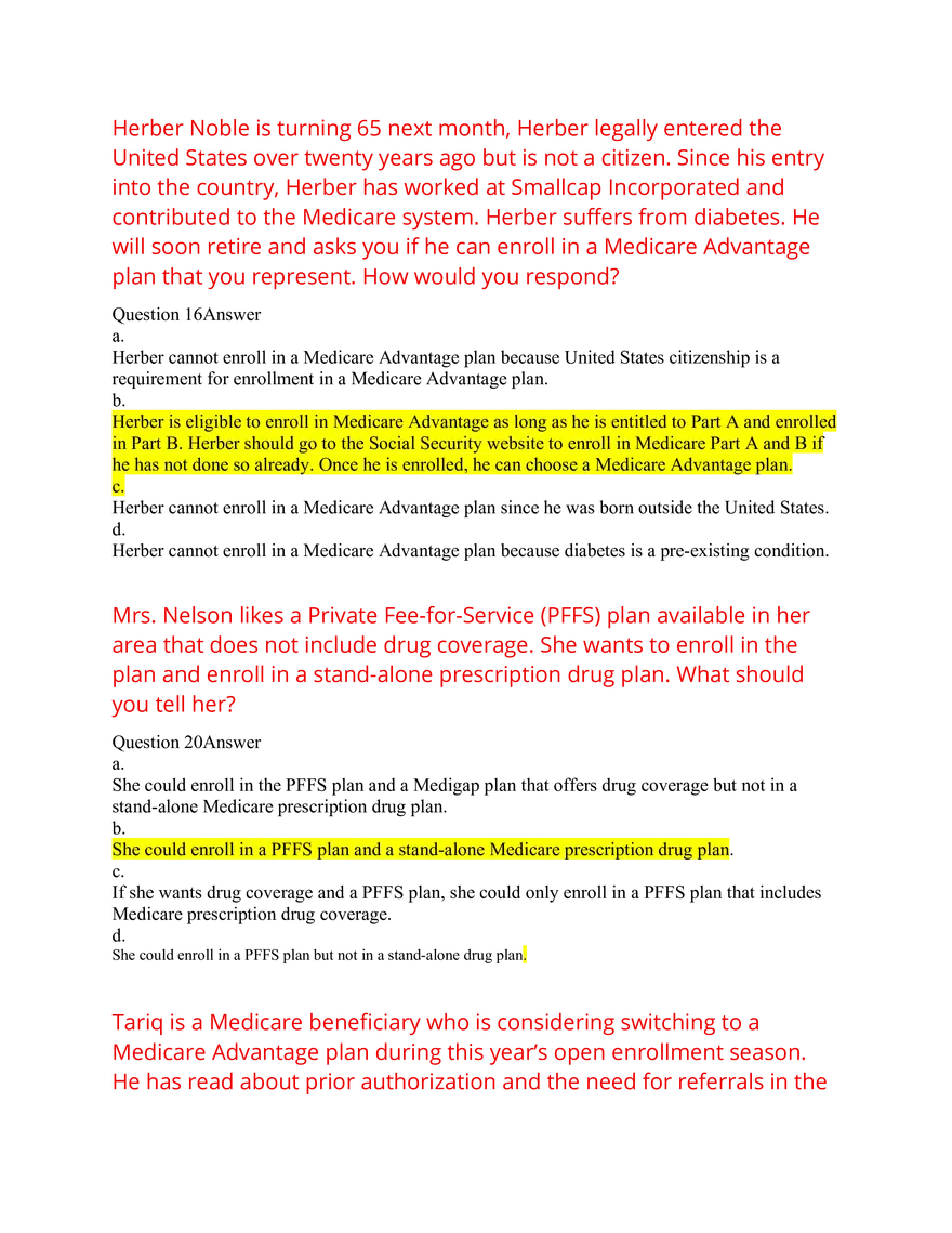 AHIP Exam Answers 2026 Q&A - Page 10