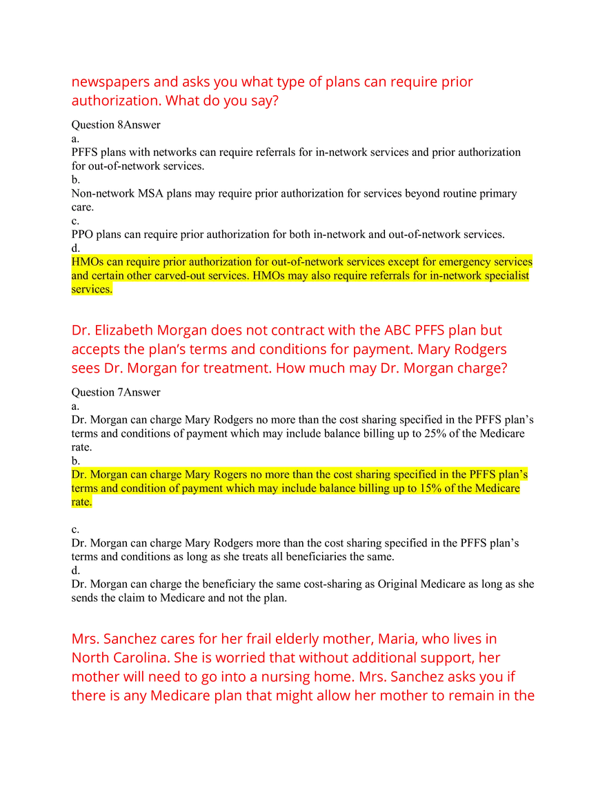 AHIP Exam Answers 2026 Q&A - Page 11