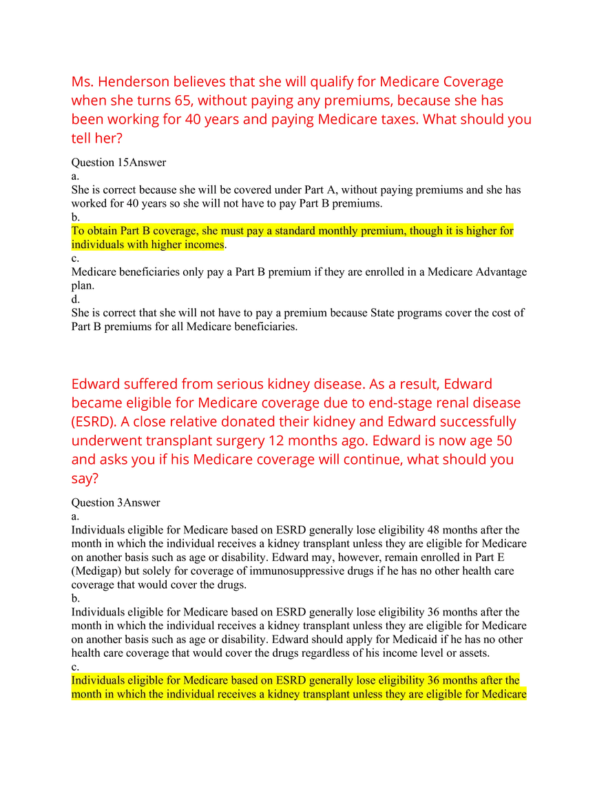 AHIP Exam Answers 2026 Q&A - Page 13