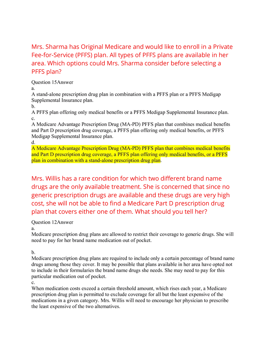 AHIP Exam Answers 2026 Q&A - Page 17