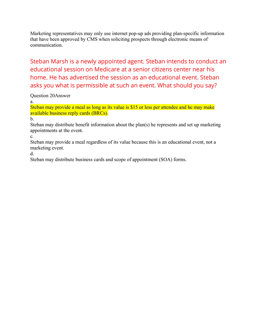 AHIP Exam Answers 2026 Q&A - Page 33