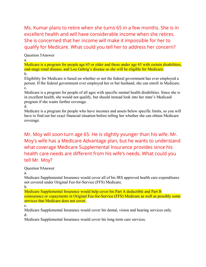 AHIP Exam Answers 2026 Q&A - Page 34