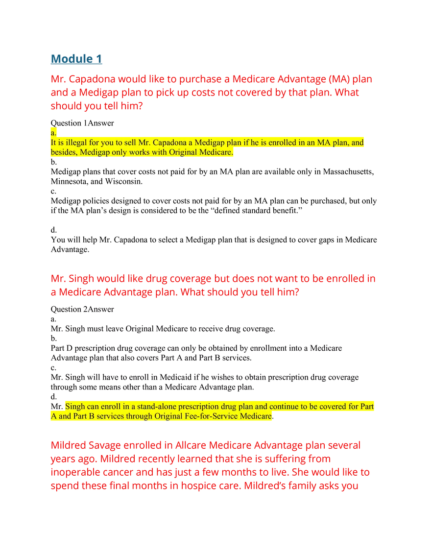 AHIP Exam Answers 2026 Q&A - Page 1
