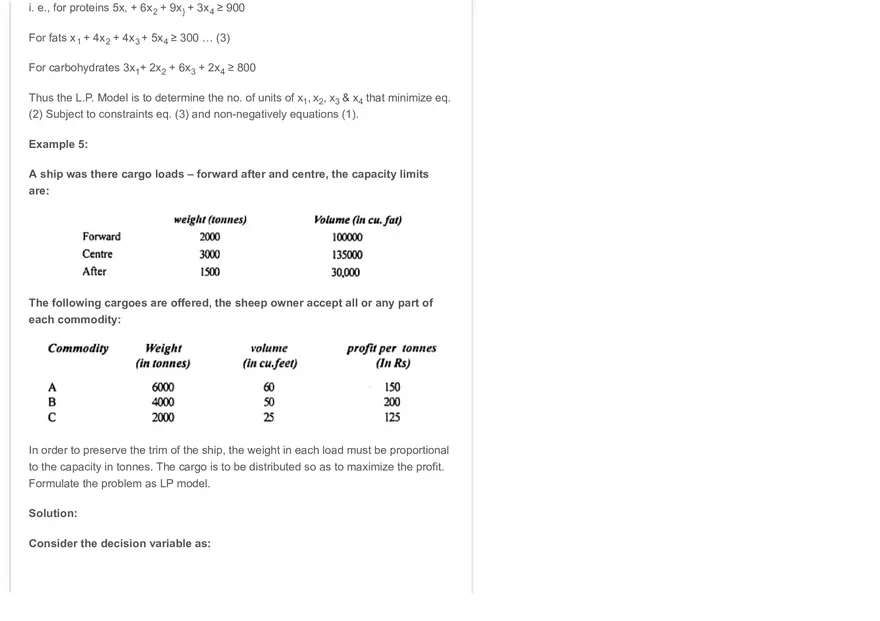 Application of Linear Programming 3 Examples - Page 8