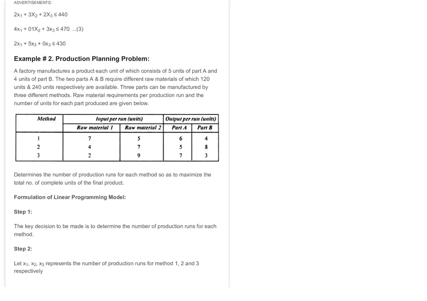 Application of Linear Programming 3 Examples - Page 3