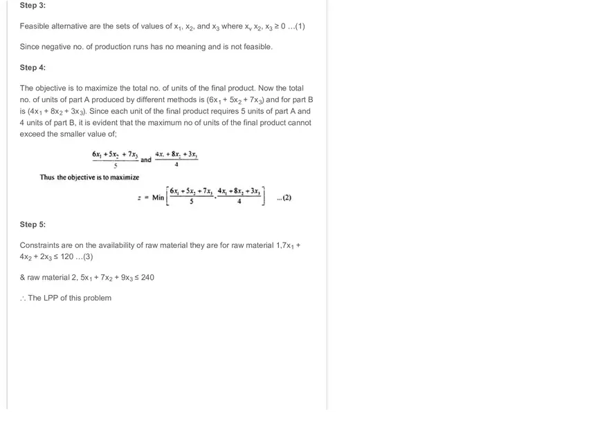 Application of Linear Programming 3 Examples - Page 4