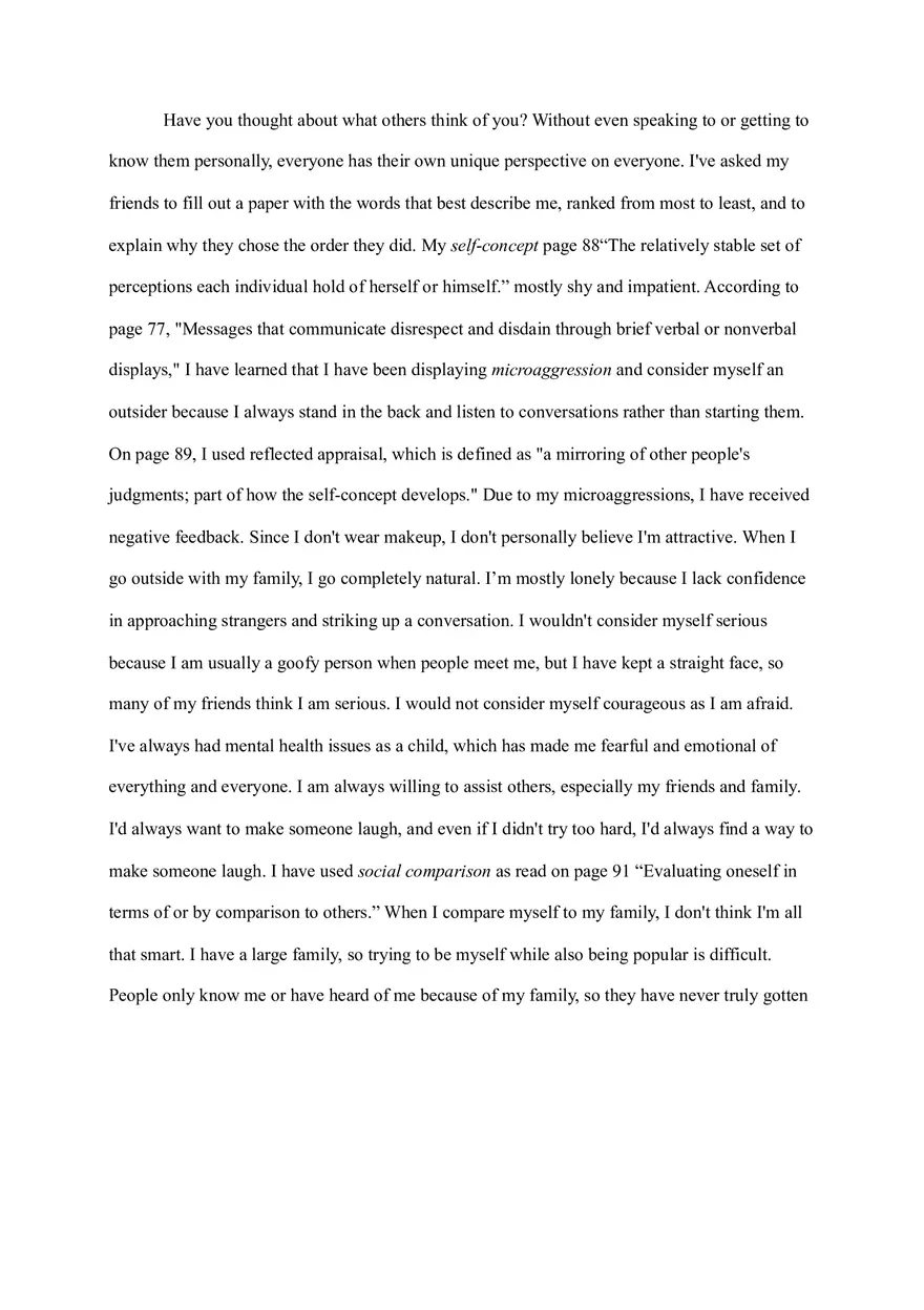Essay About How You And Your Friends Describe You - Page 1