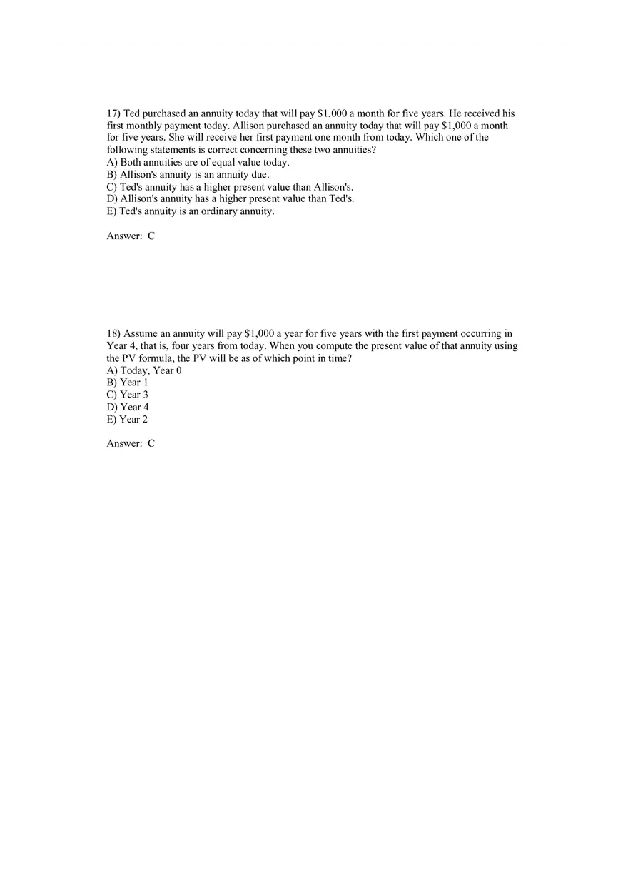 Corporate Finance Discounted Cash Flow Valuation Answer Key 1 - Page 9