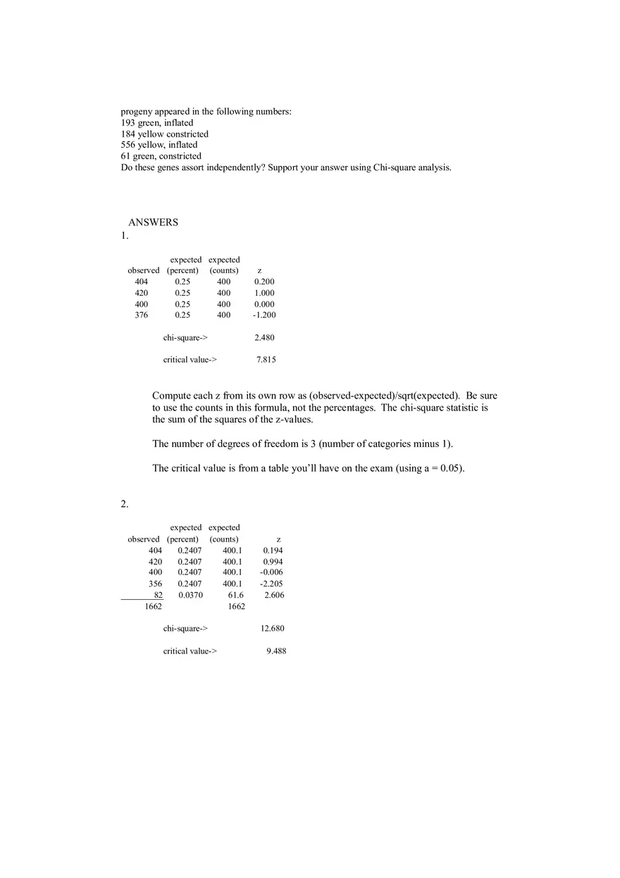 Chi-square Practice Problems - Page 2