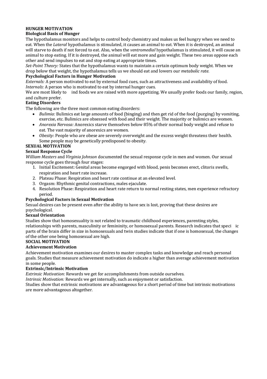 Psychological Factors in Hunger Motivation - Page 1