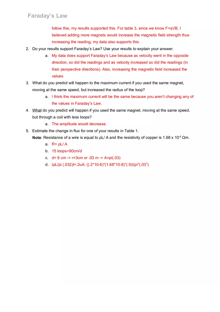Faraday’s Law Escience Lab Assignments - Page 5