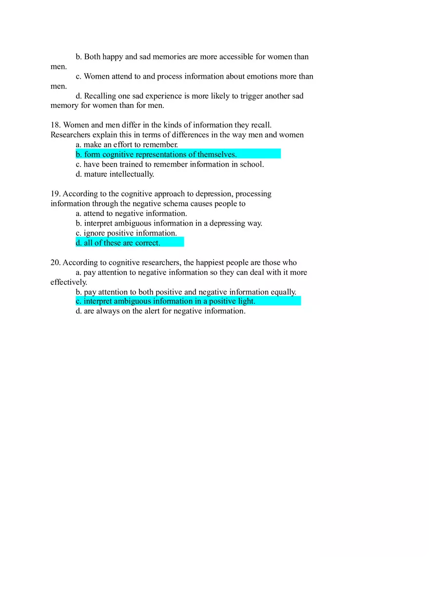 Personalilty Psychology Quiz 4 Answer Key - Page 4