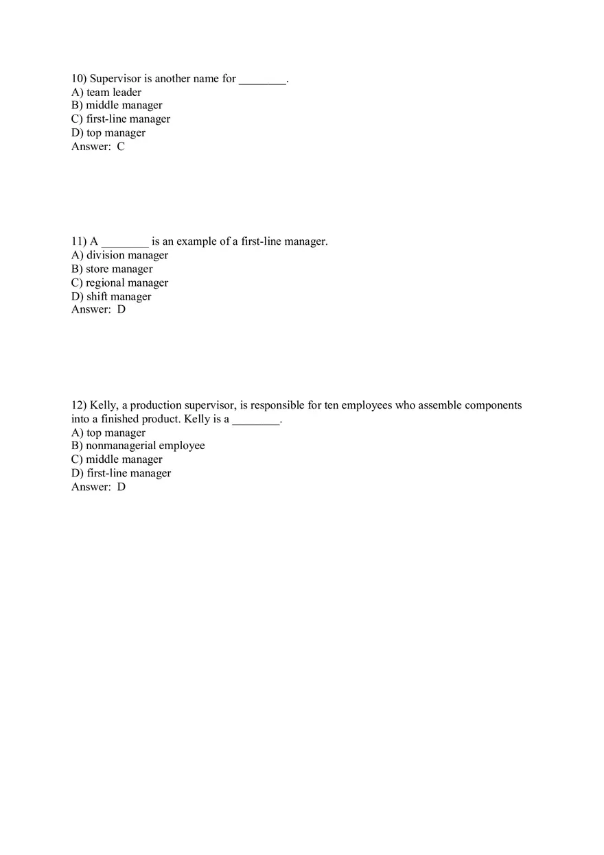 Managers and You in the Workplace Answer Key Part 1 - Page 4