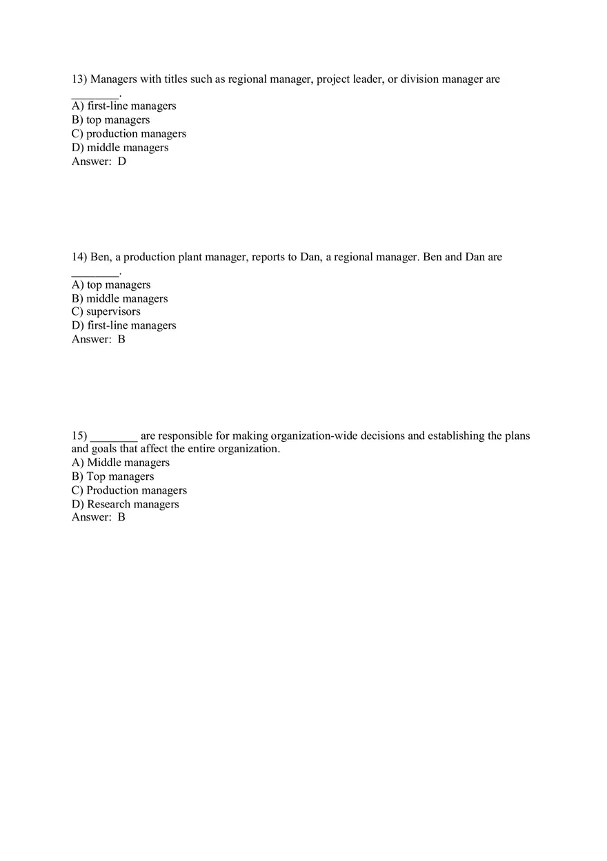 Managers and You in the Workplace Answer Key Part 1 - Page 5