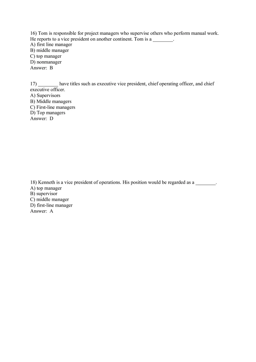 Managers and You in the Workplace Answer Key Part 1 - Page 6