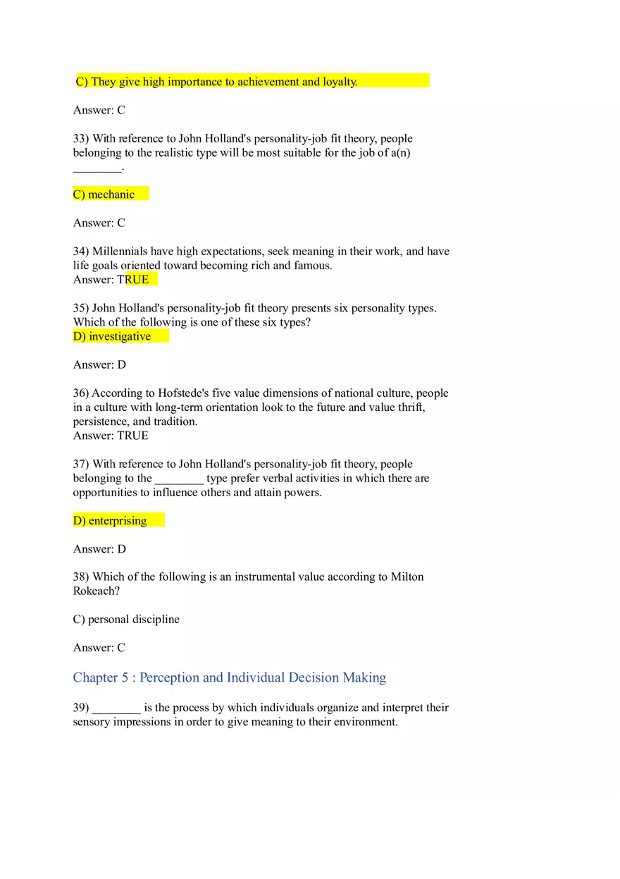 Personality and Values Answers Chapter 4-8 - Page 8