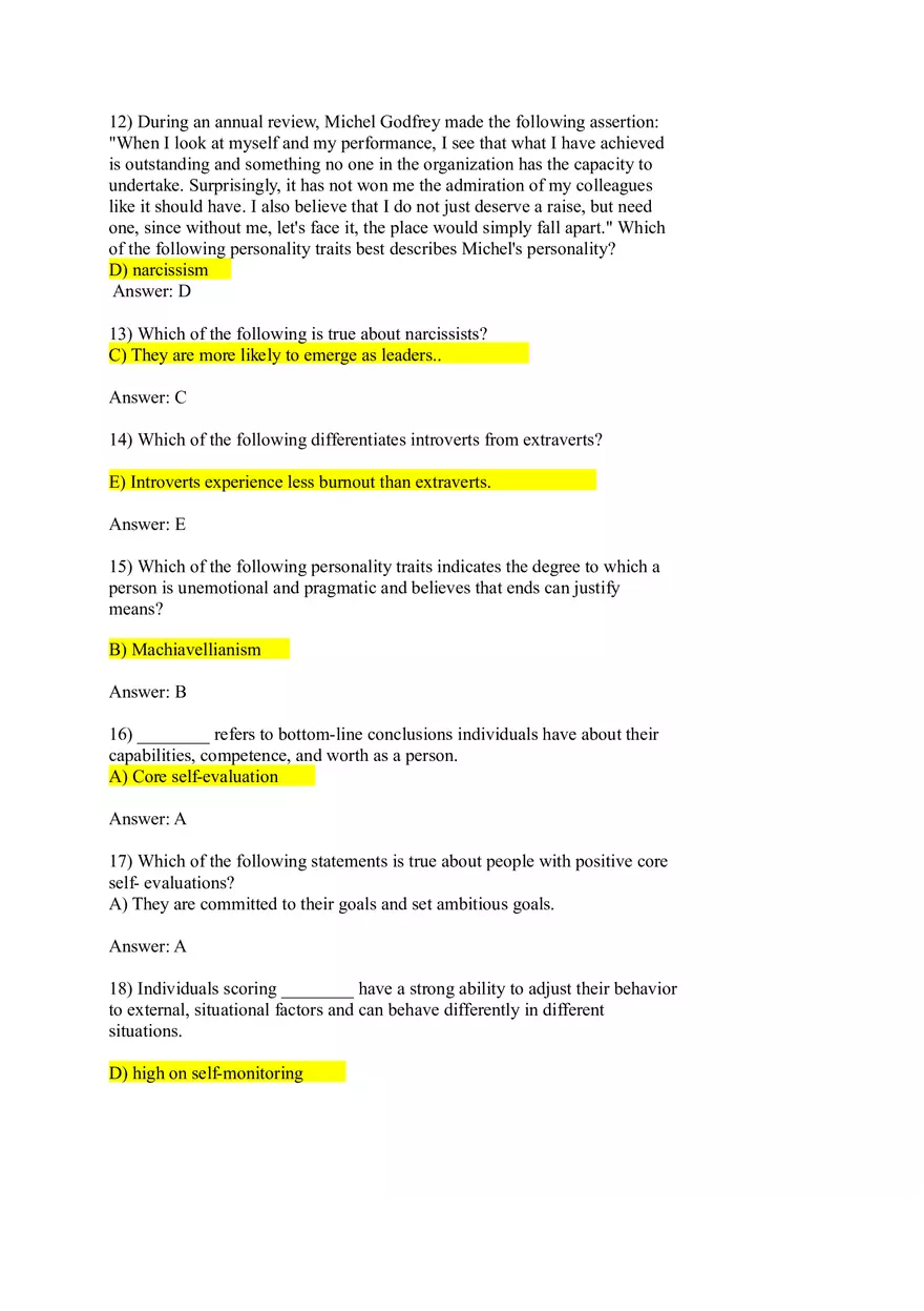 Personality and Values Answers Chapter 4-8 - Page 5