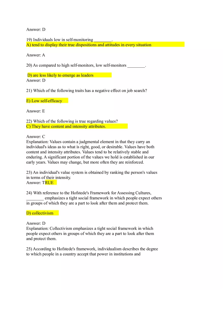 Personality and Values Answers Chapter 4-8 - Page 6