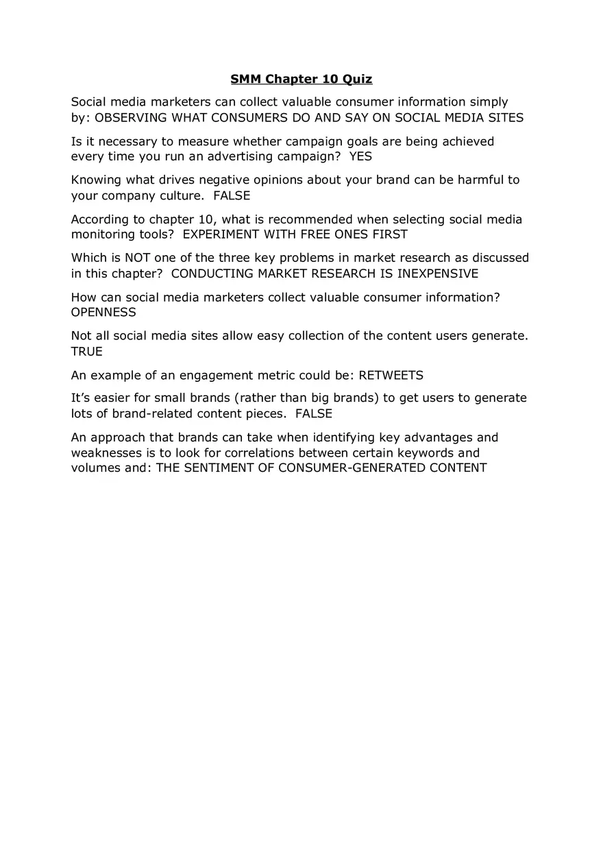 Social Media Marketing 12 Quizzes - Page 12