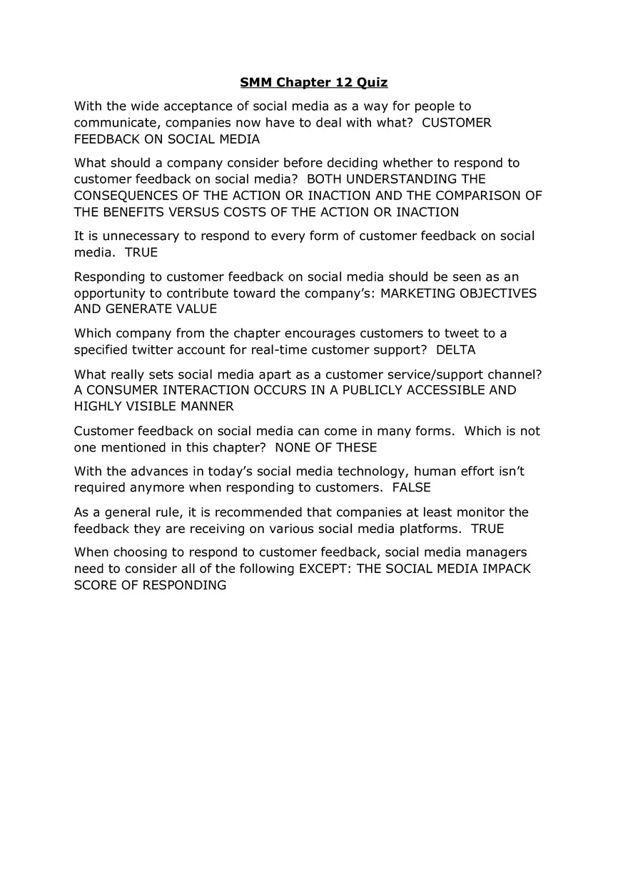 Social Media Marketing 12 Quizzes - Page 4