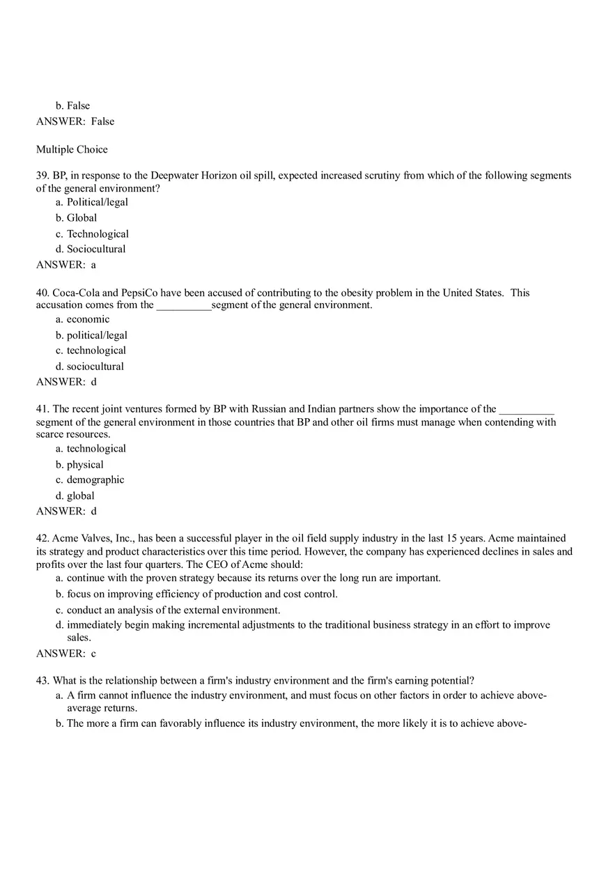 The External Environment - Opportunities, Threats, Industry Competition, and Competitor Analysis Part 1 - Page 9