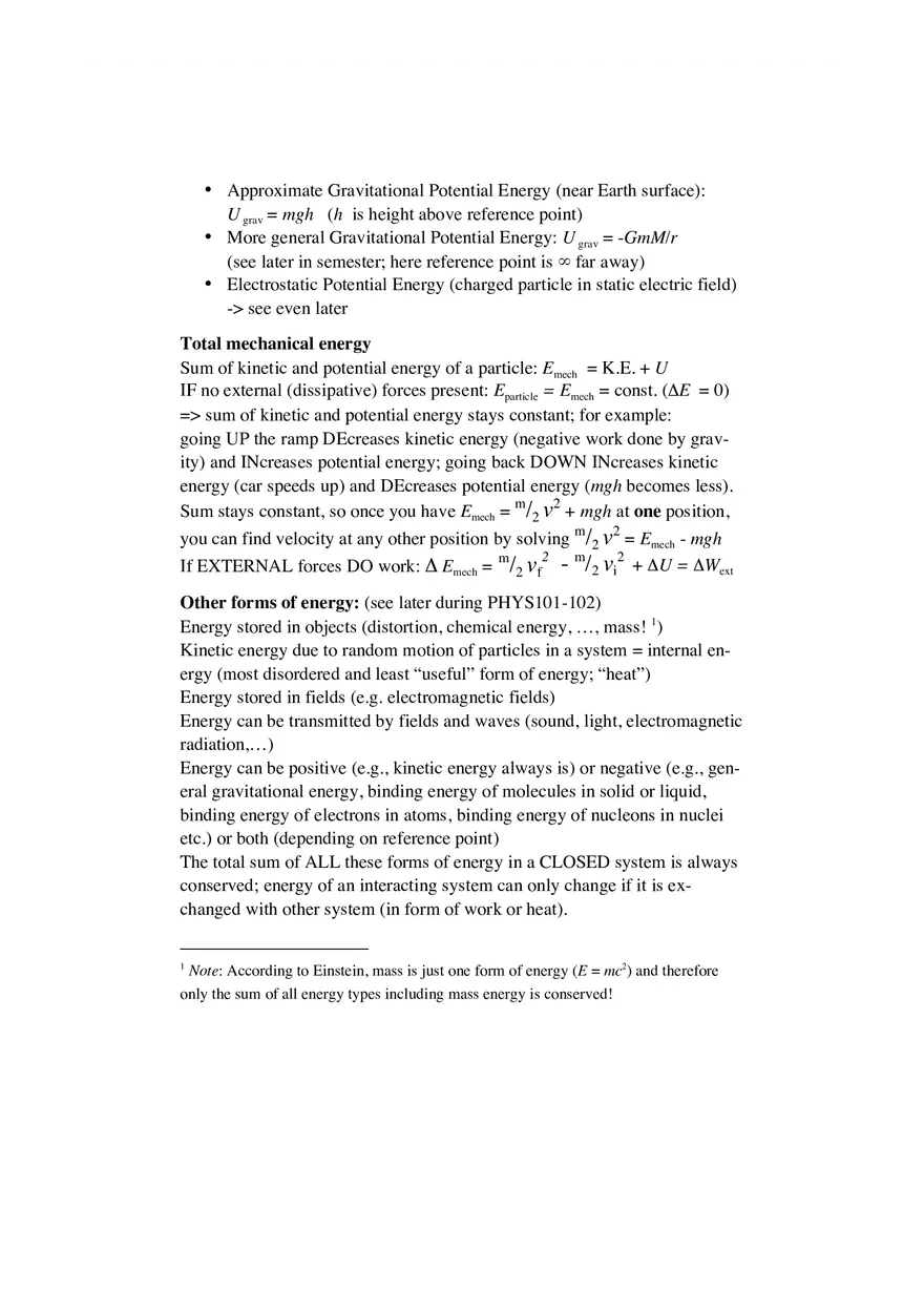 Conceptual Physics Summary of Formula Sheet - Page 10