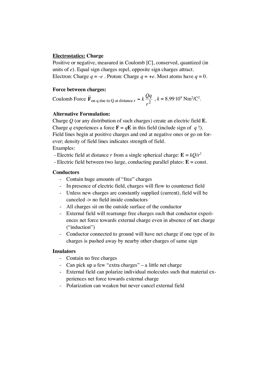 Conceptual Physics Summary of Formula Sheet - Page 13