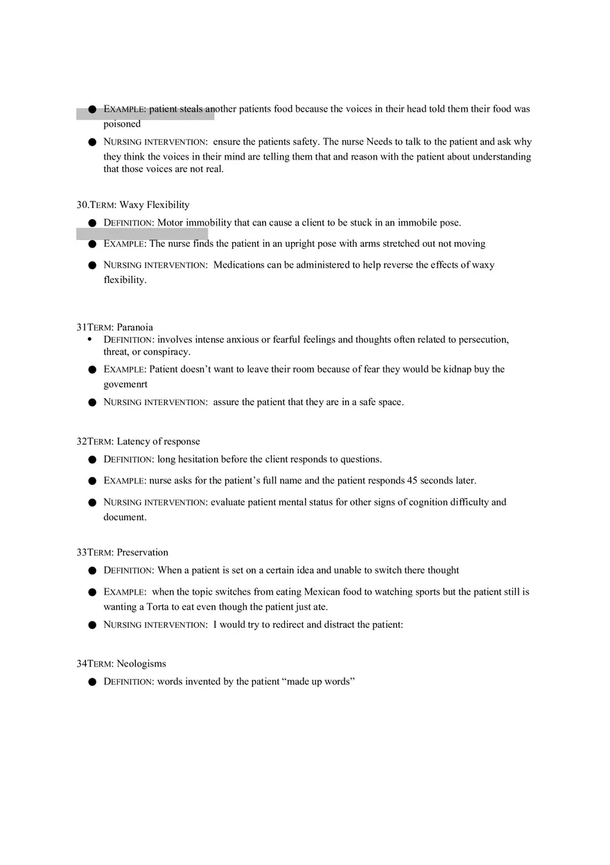 Terms in Schizophrenia Worksheet - Page 7