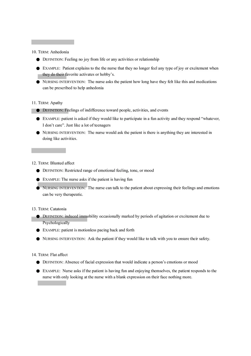 Terms in Schizophrenia Worksheet - Page 3