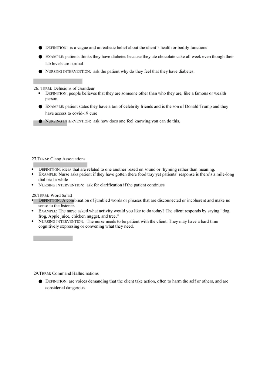 Terms in Schizophrenia Worksheet - Page 6