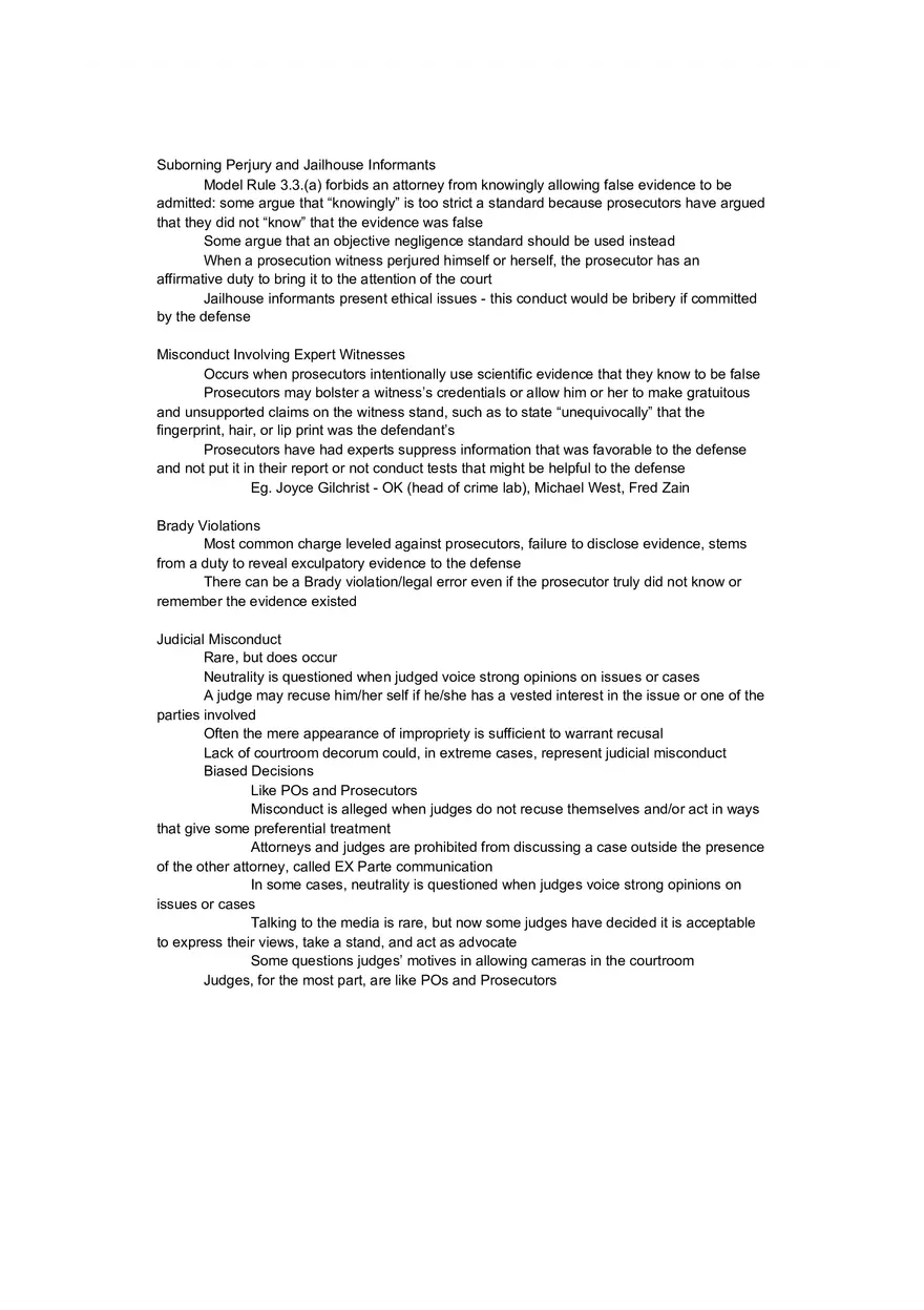 Ethical Misconduct in the Courts and Responses Notes - Page 2