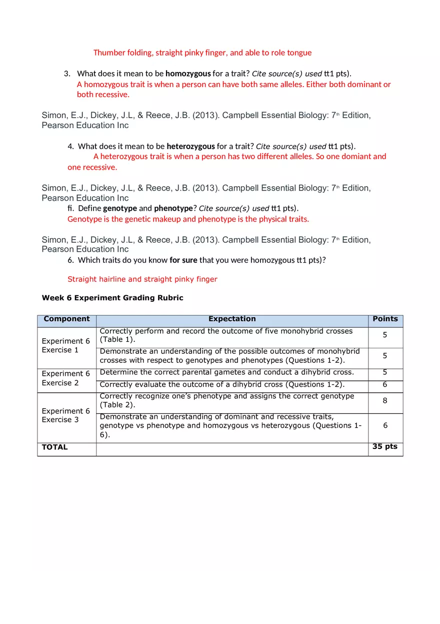 Experiment Answer Sheet - Page 7