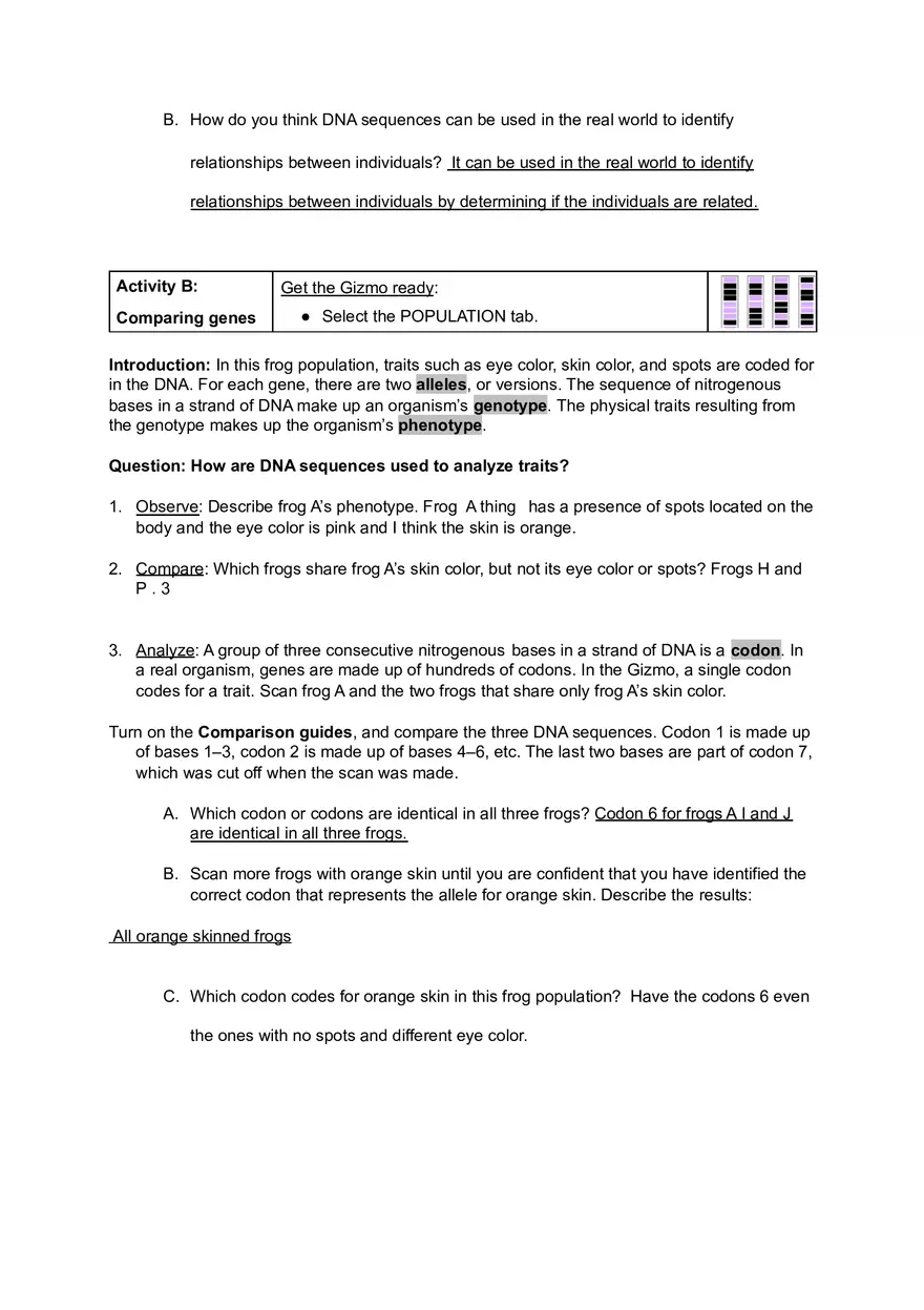 Copy of DNA Analysis Student Exploration Sheet - Page 4