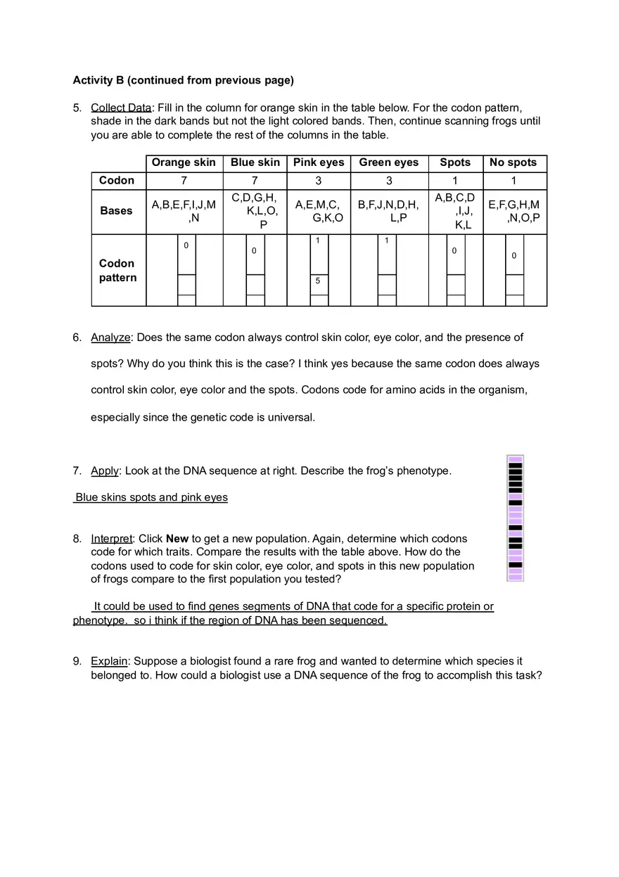 Copy of DNA Analysis Student Exploration Sheet - Page 6