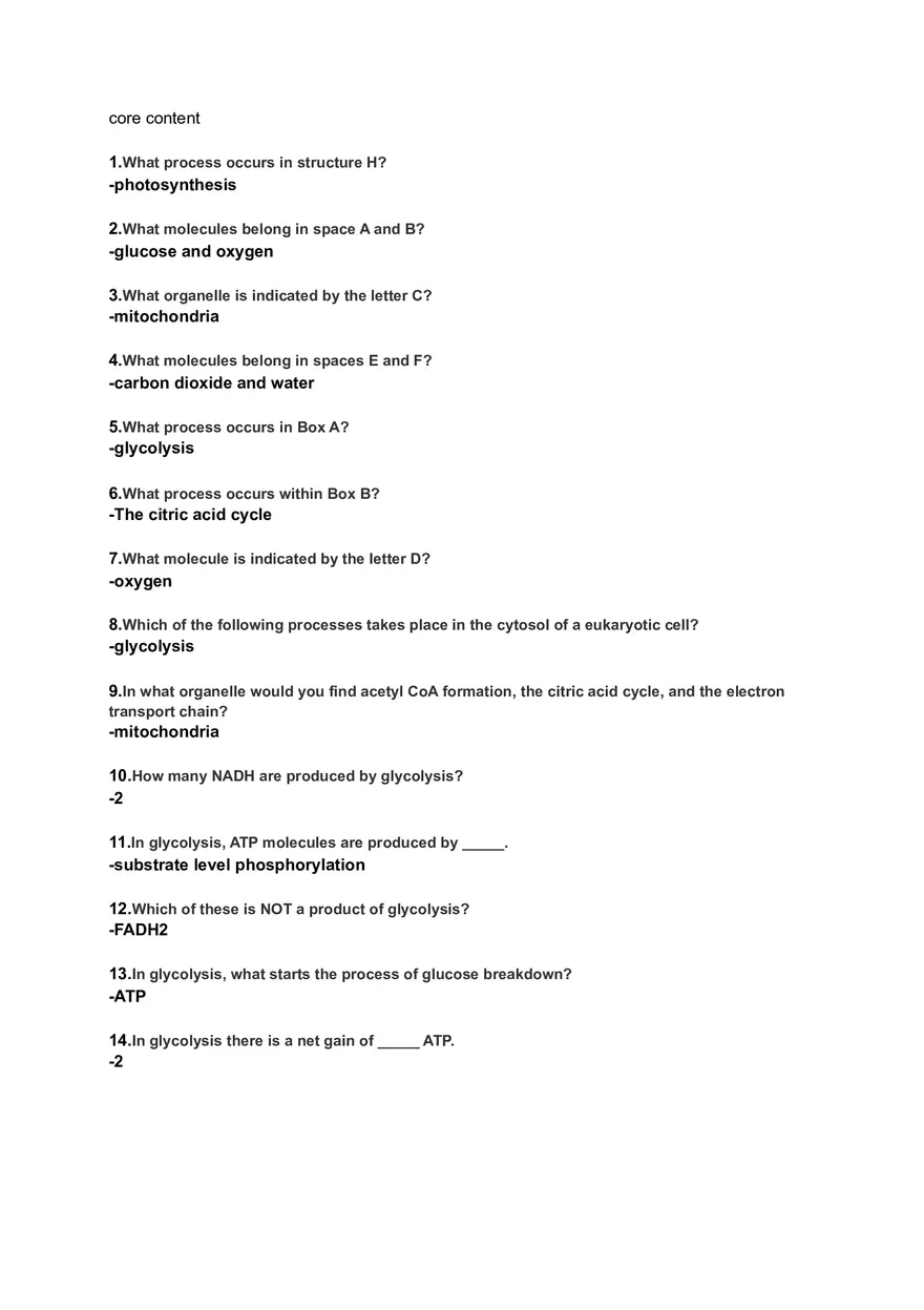 General Biology Core Content - Page 1