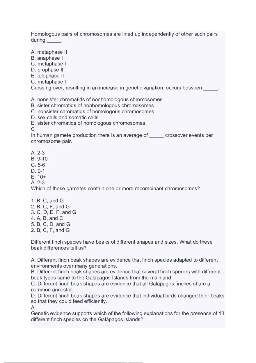 Homologous Pairs - Biology Diversity - Page 1