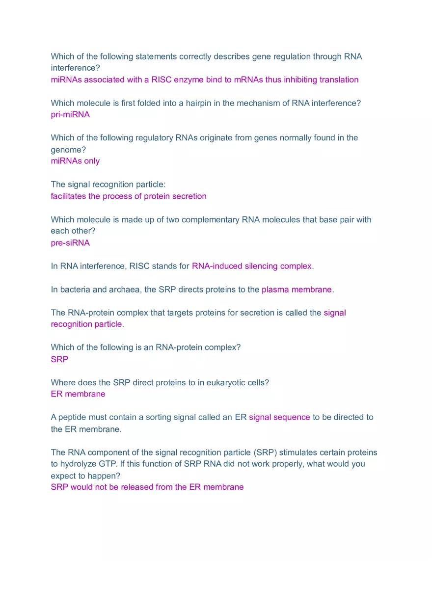 DNA and RNA Molecule Test Exam - Page 7