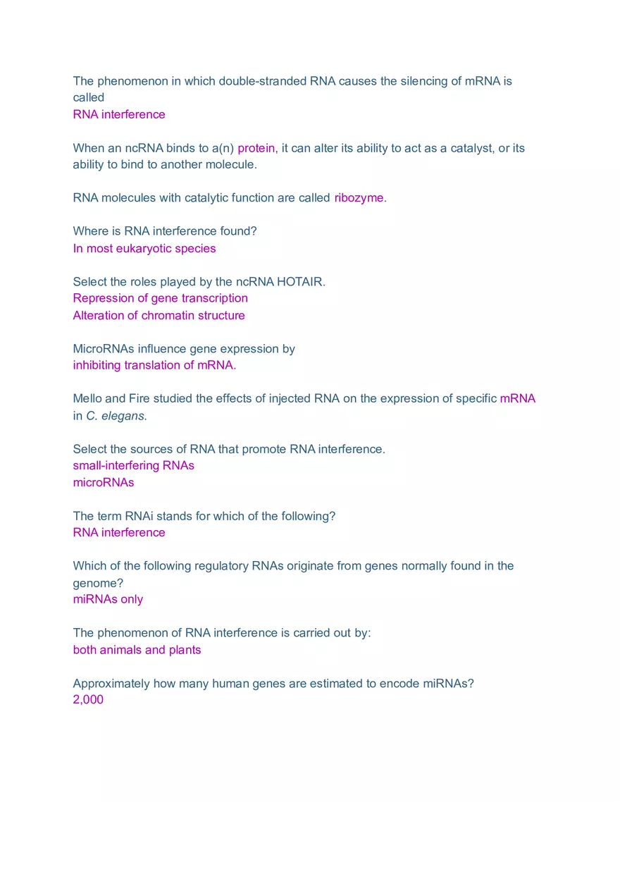 DNA and RNA Molecule Test Exam - Page 5